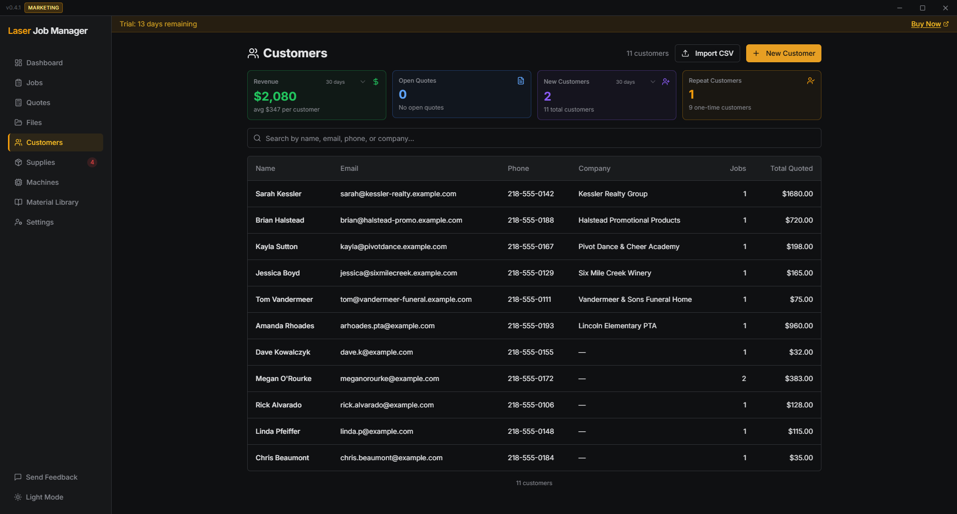 Customer & Job Management
