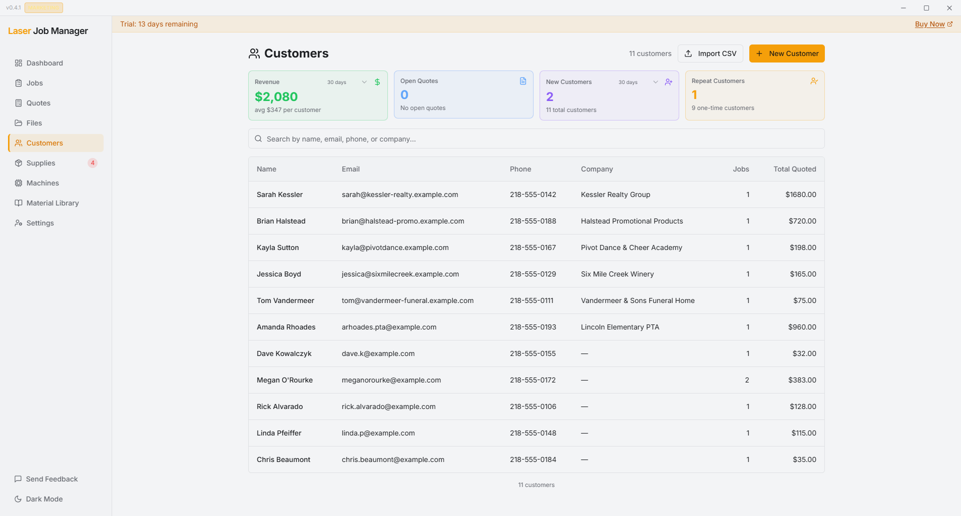 Customer & Job Management